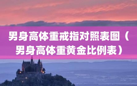 男身高体重戒指对照表图（男身高体重黄金比例表）