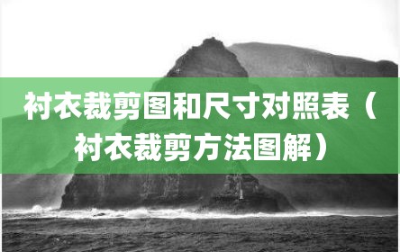 衬衣裁剪图和尺寸对照表（衬衣裁剪方法图解）