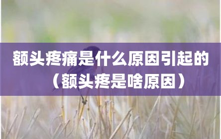 额头疼痛是什么原因引起的（额头疼是啥原因）