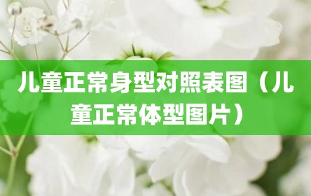 儿童正常身型对照表图（儿童正常体型图片）