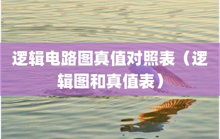 逻辑电路图真值对照表（逻辑图和真值表）