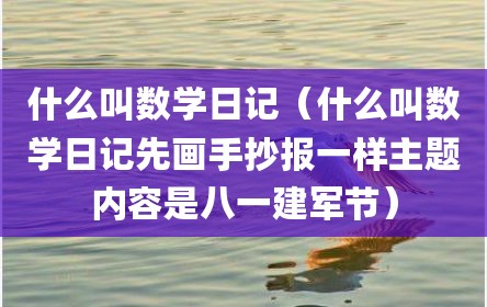 什么叫数学日记（什么叫数学日记先画手抄报一样主题内容是八一建军节）