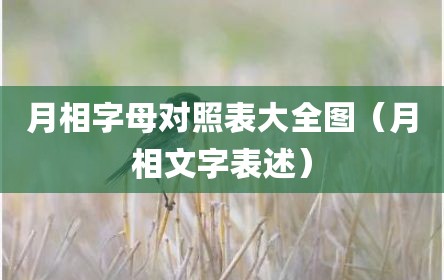 月相字母对照表大全图（月相文字表述）