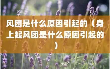 风团是什么原因引起的（身上起风团是什么原因引起的）