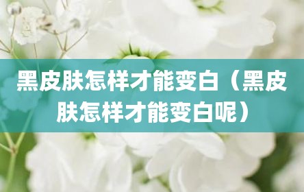 黑皮肤怎样才能变白（黑皮肤怎样才能变白呢）