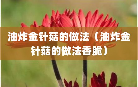 油炸金针菇的做法（油炸金针菇的做法香脆）