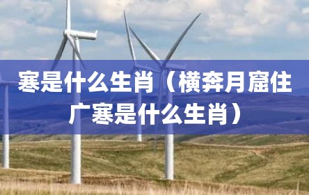 寒是什么生肖（横奔月窟住广寒是什么生肖）