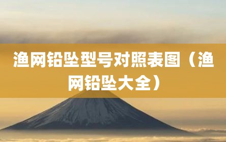 渔网铅坠型号对照表图（渔网铅坠大全）