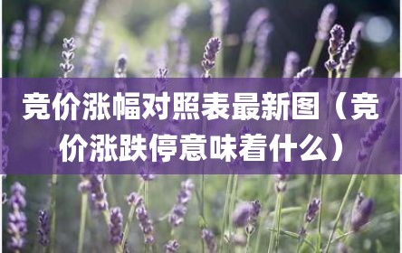 竞价涨幅对照表最新图（竞价涨跌停意味着什么）