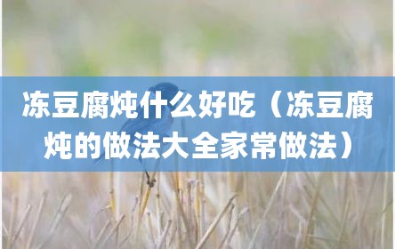 冻豆腐炖什么好吃（冻豆腐炖的做法大全家常做法）