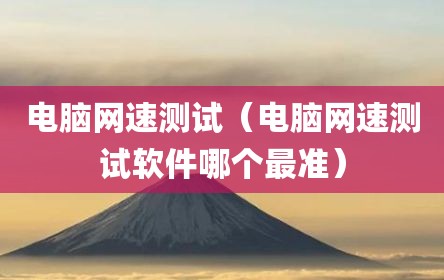 电脑网速测试（电脑网速测试软件哪个最准）