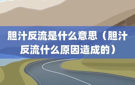 胆汁反流是什么意思（胆汁反流什么原因造成的）