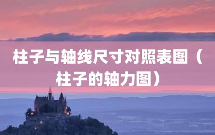 柱子与轴线尺寸对照表图（柱子的轴力图）
