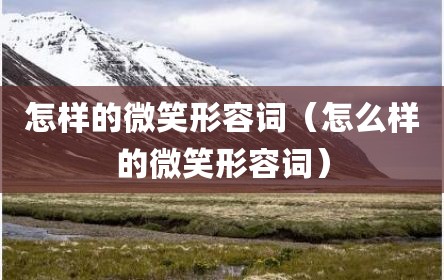 怎样的微笑形容词（怎么样的微笑形容词）