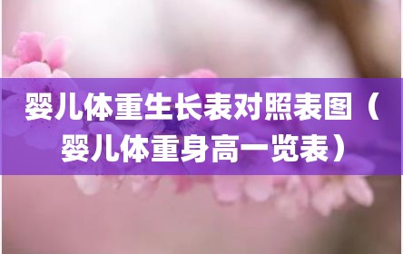 婴儿体重生长表对照表图（婴儿体重身高一览表）