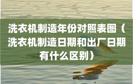 洗衣机制造年份对照表图（洗衣机制造日期和出厂日期有什么区别）