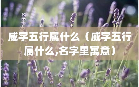 威字五行属什么（威字五行属什么,名字里寓意）
