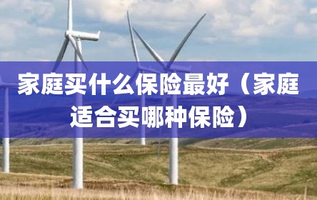 家庭买什么保险最好（家庭适合买哪种保险）