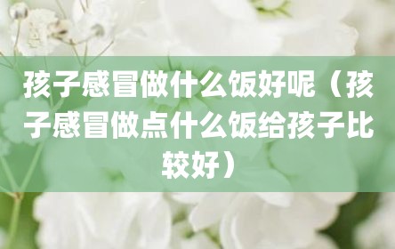 孩子感冒做什么饭好呢（孩子感冒做点什么饭给孩子比较好）