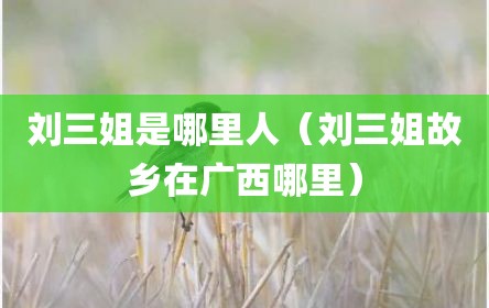 刘三姐是哪里人（刘三姐故乡在广西哪里）