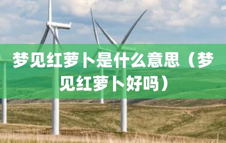 梦见红萝卜是什么意思（梦见红萝卜好吗）
