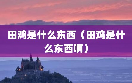 田鸡是什么东西（田鸡是什么东西啊）