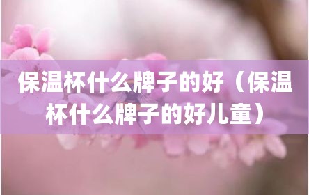 保温杯什么牌子的好（保温杯什么牌子的好儿童）