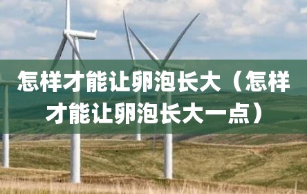 怎样才能让卵泡长大（怎样才能让卵泡长大一点）