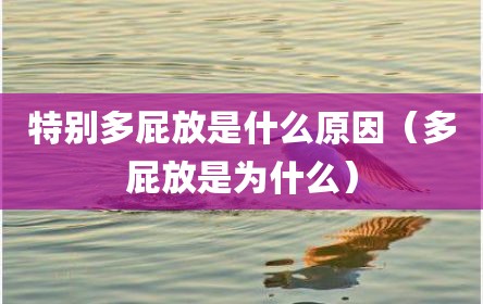 特别多屁放是什么原因（多屁放是为什么）