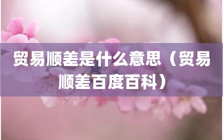 贸易顺差是什么意思（贸易顺差百度百科）