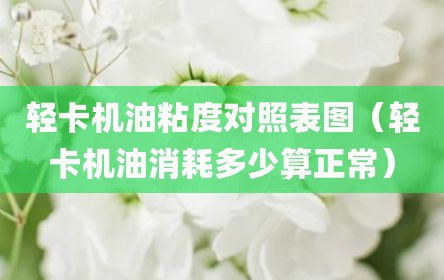 轻卡机油粘度对照表图（轻卡机油消耗多少算正常）