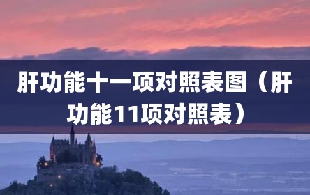 肝功能十一项对照表图（肝功能11项对照表）
