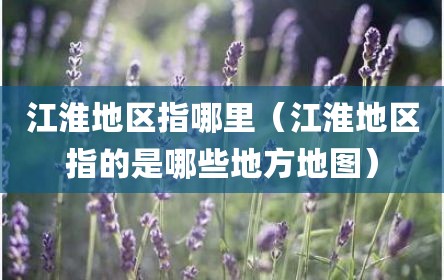 江淮地区指哪里（江淮地区指的是哪些地方地图）