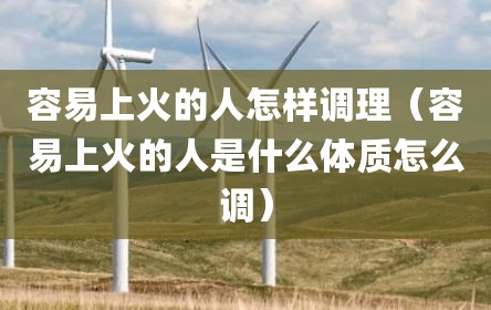 容易上火的人怎样调理（容易上火的人是什么体质怎么调）