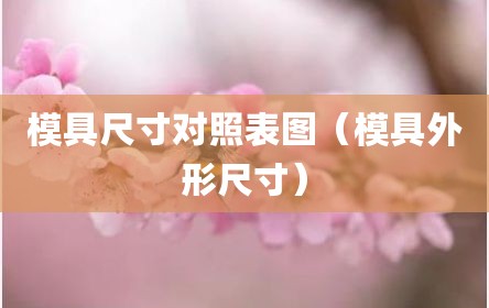 模具尺寸对照表图（模具外形尺寸）