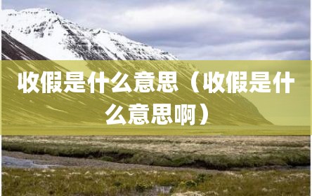 收假是什么意思（收假是什么意思啊）