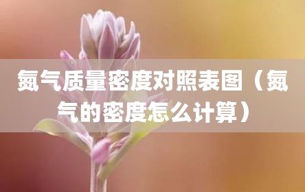 氮气质量密度对照表图（氮气的密度怎么计算）