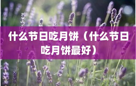 什么节日吃月饼（什么节日吃月饼最好）