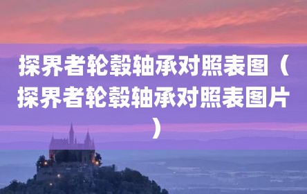 探界者轮毂轴承对照表图（探界者轮毂轴承对照表图片）