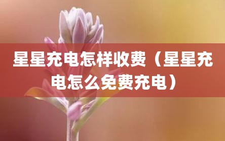 星星充电怎样收费（星星充电怎么免费充电）