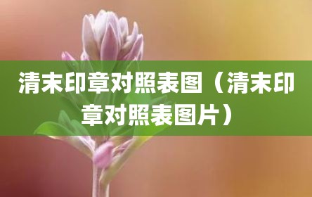 清末印章对照表图（清末印章对照表图片）