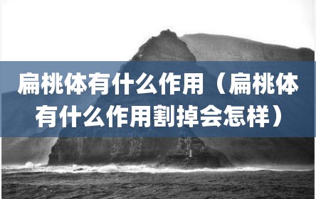 扁桃体有什么作用（扁桃体有什么作用割掉会怎样）