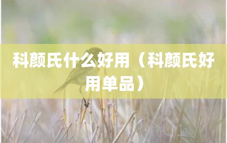 科颜氏什么好用（科颜氏好用单品）