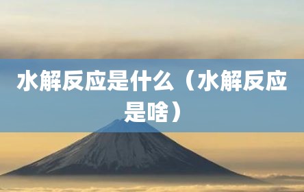 水解反应是什么（水解反应是啥）