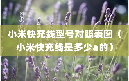小米快充线型号对照表图（小米快充线是多少a的）
