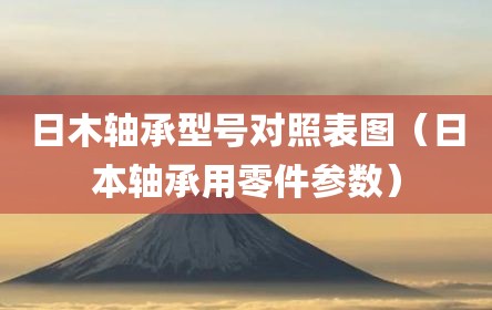 日木轴承型号对照表图（日本轴承用零件参数）