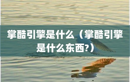掌酷引擎是什么（掌酷引擎是什么东西?）