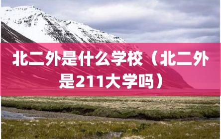 北二外是什么学校（北二外是211大学吗）