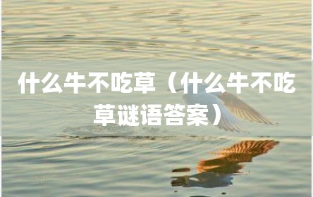 什么牛不吃草（什么牛不吃草谜语答案）