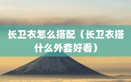 长卫衣怎么搭配（长卫衣搭什么外套好看）
